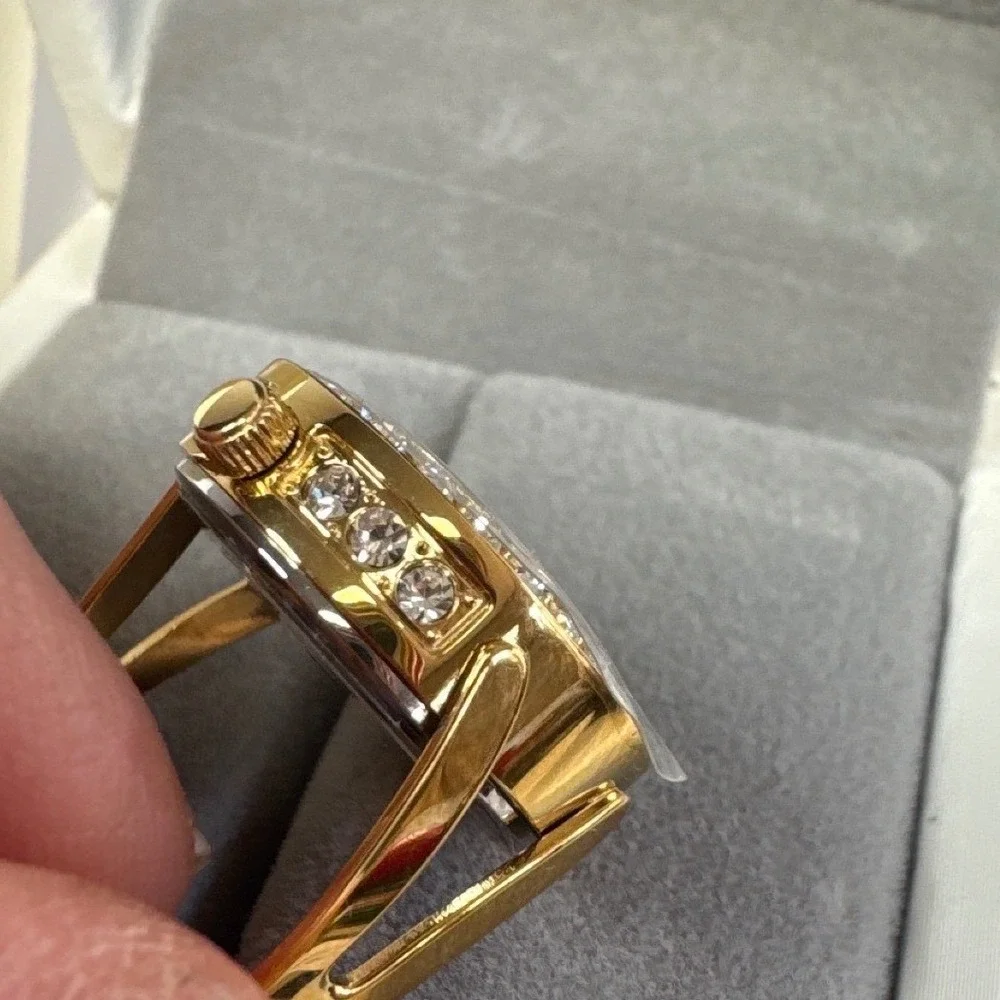 Invicta Angel Ring Watch Womens Gold New Crystal Bezel 234804 Adjustable